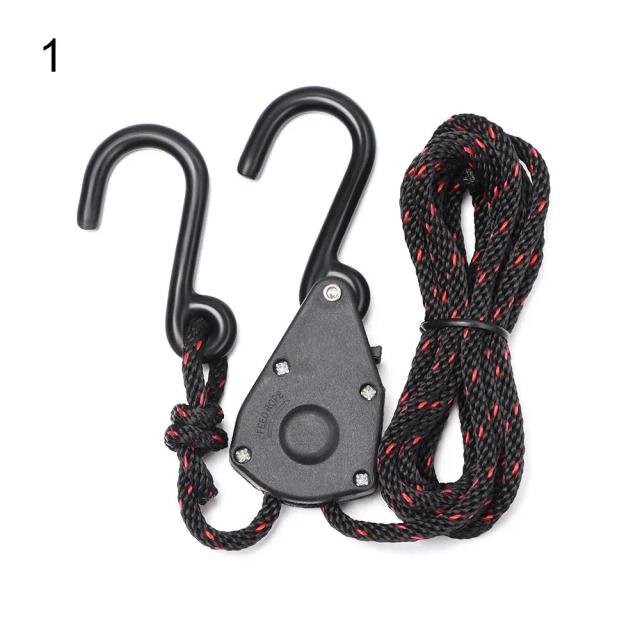 Polia Ajustável para Fixação de Corda e Cabides - Fivela Leve para Toldo e Acampamento, Ideal Para Levantamento e Proteção contra Vento, Conjunto Completo