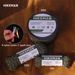HIKEMAN Militar 750 Paracord Cordão de acampamento tático Caminhadas Sobrevivência Corda de nylon Cabo de pára-quedas Acessórios para barraca ao ar livre 15/30M - Image 6