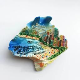Brasil Ímãs de Geladeira Adesivos, Resina 3D, Geladeira Magnética, Decoração para o Lar, Artesanato Presente, Balneário Brasil - Image 4