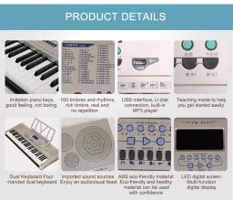 Teclado Instrumento Musical OEM Song Stand Models Ajustável PCS Electronic Organ Piano - Image 2