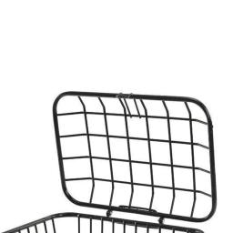 Cesta dianteira ou traseira de malha metálica para bicicleta com tampa para bagagem ao ar livre - Image 6