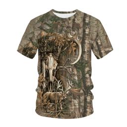 Camuflagem de caça para homens camiseta com decote em O, manga curta, tops grandes, roupas casuais, moda verão, novo, quente - Image 6