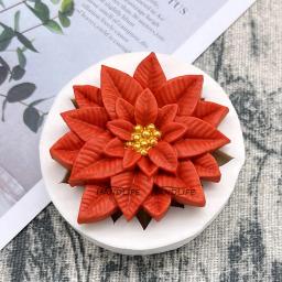 Silicone Sugarcraft Mold of Christmas Flower, Ferramentas De Resina, Cupcake Baking Mould, Fondant Bolo, Ferramentas De Decoração, Poinsétia - Image 5