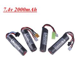 Bateria Li-ion para Airsoft elétrico água brinquedos arma, Splatter automático, Rifle de bola, Paintball, Airsoft pistola, 7.4V, 2000mAh, 18350 - Image 1