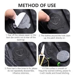 Auto-adesivo preto bordado tecido Patch, roupas de couro, Mend Decore, Iron On Patch, Vestuário Costura Patches para Vestuário, 6pcs - Image 5