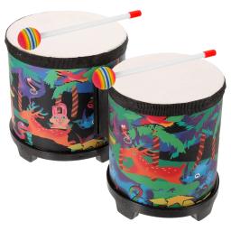 Crianças tambores bebê bongos brinquedo aldult para crianças conga plástico madeira instrumentos musicais adultos com baqueta instrumento de percussão - Image 5