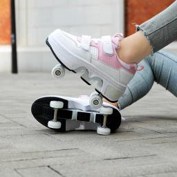 Sapatos Deform Roller Skate para mulheres, patins de 4 rodas, tênis Runaway Parkour, sapatos de deformação, presente para jovens e adultos - Image 1