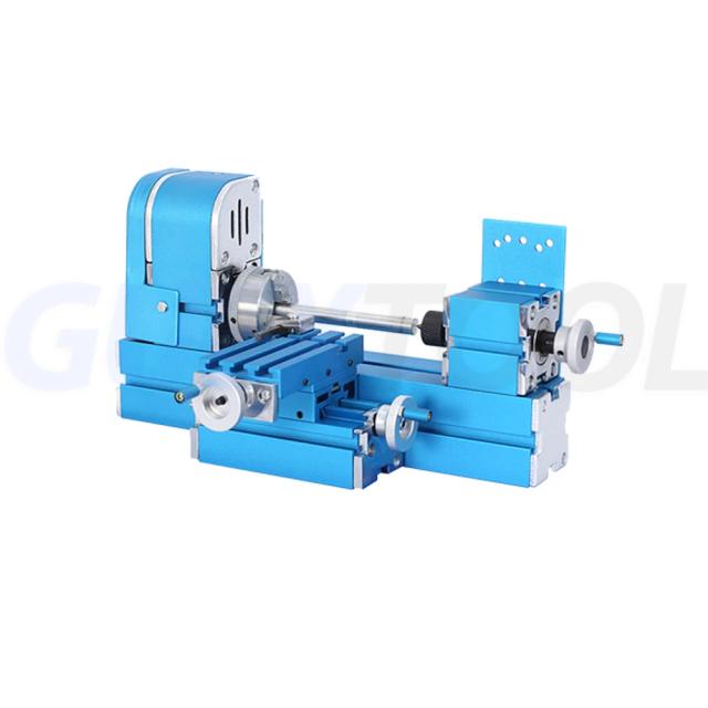 Mini Torno Elétrico para Madeira e Metal DIY - Máquina com Motor de 60W e 20000r/min para Projetos de Metalurgia e Ferramentas CNC