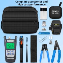 Kit de ferramentas de fibra óptica 19 tamanhos ftth com cutelo de fibra-70 ~ + 10dbm medidor de potência óptica localizador visual de falhas 15mw - Image 6
