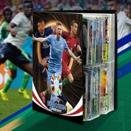 Futebol esportes titular do cartão de negociação álbum estrela do futebol cartão livro 4 bolso ronaldo messi jogo coleção cartões esportivos caso exibição - Image 3