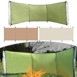 Parabrisas ao ar livre portátil tela de privacidade para acampamento piquenique churrasco verde amarelo branco acampamento pára-brisas - Image 1