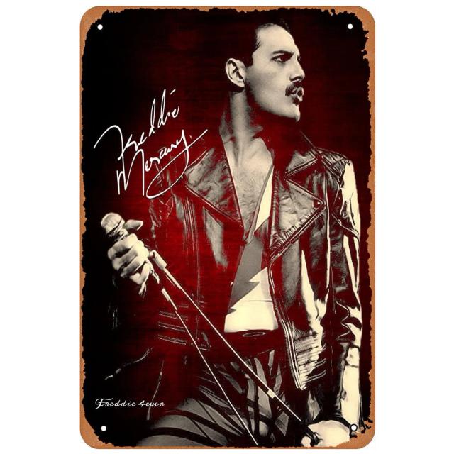 Placa de Estanho Vintage de Banda de Rock para Decoração de Caverna, Bar e Clube - Arte Retro em Metal para Homens