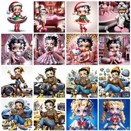 5D DIY Cartoon Girl Diamante Pintura Kit, Mosaico Arte Presente, Cruz Bordados, Handmade, 5D - Image 1