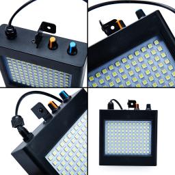 ALIEN Efeito de iluminação de palco com controle remoto 108 LED RGB branco Strobe ativado por som para Disco Party DJ Holiday com controle de velocidade variável - Image 3