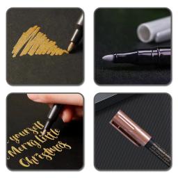 Metálico marcador canetas conjunto de 10 cores pintura marcadores para papel preto Scrapbooking artesanato cartão fazendo cerâmica e mais - Image 4