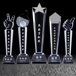 Transparente Cristal Troféu, Cinco Estrelas, Criativa Cerimônia de Premiação, Evento de Competição, Presente Artesanato, Home Decor, Personalizado, Novo, 1Pc - Image 3