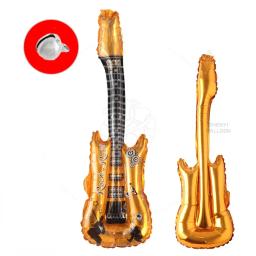 Balões infláveis de guitarra cartoon para crianças, festa de aniversário, brinquedo clássico, quente - Image 2