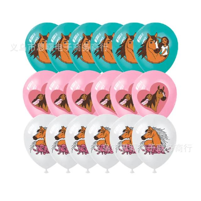 Decoração de Festa Infantil com Tema de Espírito Cavalo: Copos de Papel, Guardanapos, Topper de Bolo e Balões para Chuveiro de Bebê e Aniversário