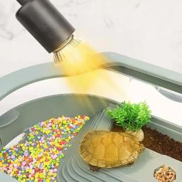 Casa destacável para répteis, recipiente para tanque tartaruga, fácil trocar, habitat plástico água com áreas para - Image 4