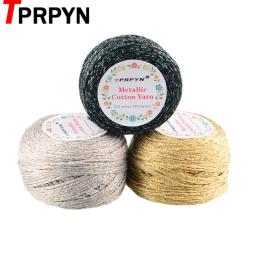 Tprpyn 50g 150m fio de algodão metálico para tricô crochê malha diy fios ocos crochê linha metalizada linhas mão malha - Image 1