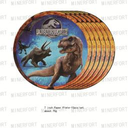 Jurassic world dinossauro tema descartável talheres copo prato dinossauro balão banner festa de aniversário das crianças bolo bandeira decoração - Image 3