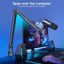 Sinelan microfone boom braço suporte com desktop profissional computador móvel jogo gravação ao vivo cantilever ajustável resistente lm01 - Image 3