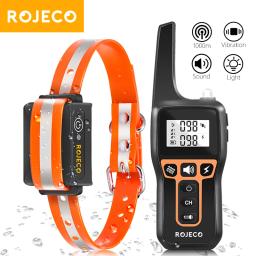 ROJECO Coleira de Treinamento Elétrica para Cães, Coleira de Controle Remoto para Pet, Recarregável Casca, Stop Shock, 1000m - Image 1