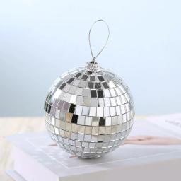 24 pçs bola reflexiva palco espelho bolas acessórios glitter ornamentos de natal mini discoteca teto encantos guirlanda flash - Image 2