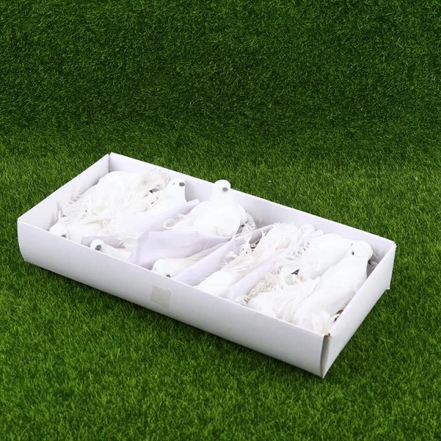 Mini Pássaros Brancos de Espuma: Ornamentos DIY com Penas Artificiais para Decoração