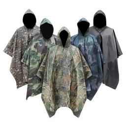 Poncho de caminhada impermeável com capuz, capa de chuva, mochila Tarp, poncho de caça, tenda ao ar livre, Mat Toldo Shelter, 3 em 1 - Image 1