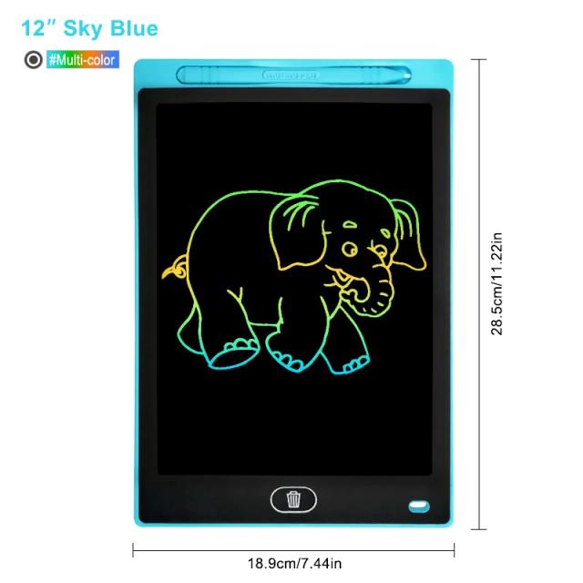 Prancheta Eletrônica LCD Infantil de 12" - Tablet de Escrita e Pintura para Criatividade das Crianças