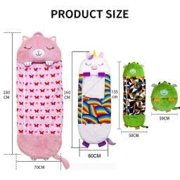 Saco de dormir cobertor animal dos desenhos animados das crianças, travesseiro boneca de pelúcia, bebê anti-kick, colcha saco do sono, meninos, meninas - Image 6