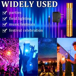Champanhe Serviço Garrafa Sparklers, Topper Luz, Ouro ou Prata Frame de Metal, LED Strobe Baton, Discotecas, 4 pcs - Image 4
