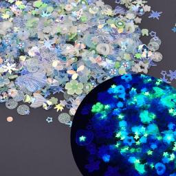 PVC Multi-Formas Shell Estrela lantejoulas, brilho no escuro, paillette para roupas de costura, acessórios DIY, decoração artesanal, 10g por saco - Image 1