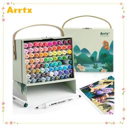 Marcadores de álcool arrtx alp 80 cores pontas duplas marcadores de arte de desenho permanente para artistas adultos coloração ilustração design anime - Image 1