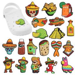 Encantos do Frango Mexicano, Taco, Cacto, Acessórios de PVC, Sapatos Fivela, Decorações para Crianças, Presente de Natal, Nova Chegada, 1-19PCs - Image 1
