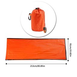 Saco de dormir térmico cobertor de sobrevivência pe filme de alumínio quente à prova de vento à prova d'água saco de dormir de emergência para acampamento ao ar livre - Image 4
