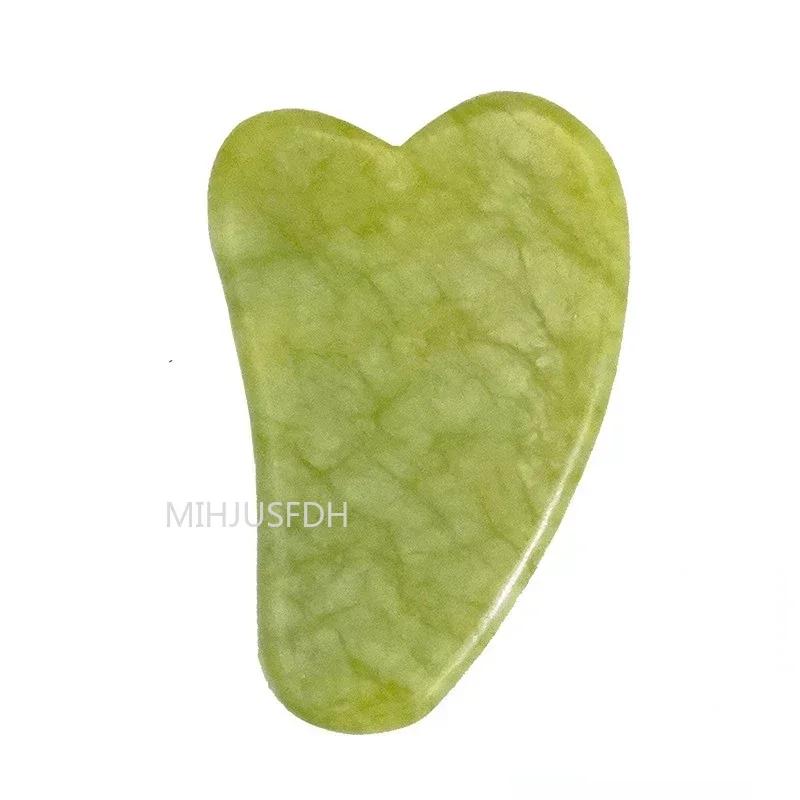 Rolo massageador de jade natural para rosto, corpo, costas, pés, rolo de massagem, levantamento facial, anti-rugas, ponta dupla, pedra de jade gua sha - Image 1