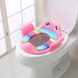 Bebê criança potty toalete trainer assento passo fezes escada cadeira de treinamento ajustável confortável dos desenhos animados bonito assento toalete para childr - Image 3