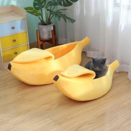 Banana cama para gato, engraçado e bonito, acolhedor, acolhedor e conforto, macio e lavável, pet supplies - Image 1