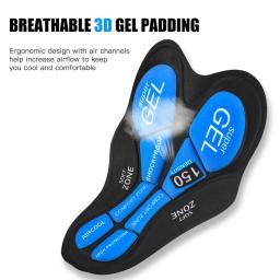 Calções de Ciclismo Confortáveis para Homens e Mulheres, Gel Acolchoado, Almofada, Absorção de Choque, Roupa Interior de Bicicleta, Calças - Image 1