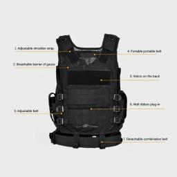 Molle Tactical Combat Body Armor, Coletes de segurança ajustáveis, Caça do exército, Jogo de guerra CS ao ar livre, Jaqueta de treinamento Airsoft - Image 5