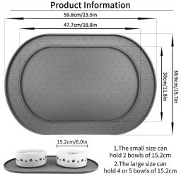 Non-Slip Silicone Rodada Pet Alimentação Food Mat, Cat Bowl Pad, Dog Placemat, Cat Drinking Pad, Fácil de limpar, Suprimentos de água - Image 2