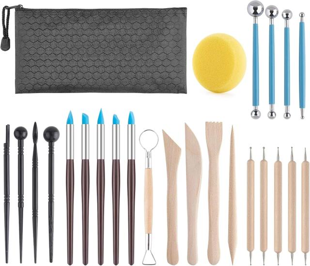 Kit Completo com 43/24 Ferramentas de Escultura em Argila: Ideal para Cerâmica, Modelagem e Ponto em Polímero para Adultos