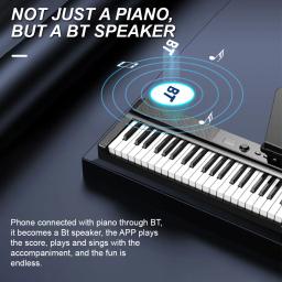 Piano de teclado dobrável de 88 teclas, órgão eletrônico dobrável, função Tremolo e aplicativo portátil para iniciantes com pedal - Image 3