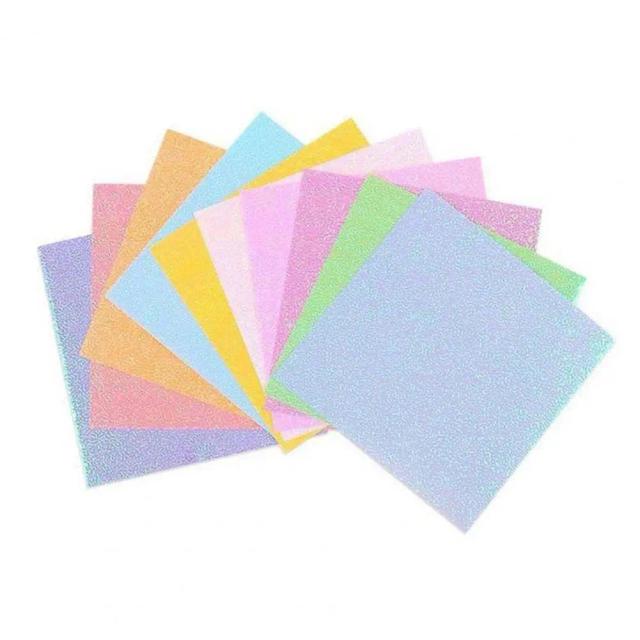 Papel de Origami Eco-Friendly para Crianças: Rebarba Livre e Dobrável com Glitter e Cores Feitas à Mão
