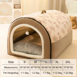 Canil para cães lavável destacável, tapete quente, ninho de sono profundo, tenda para cães médios e grandes, suprimentos para cães, inverno - Image 6