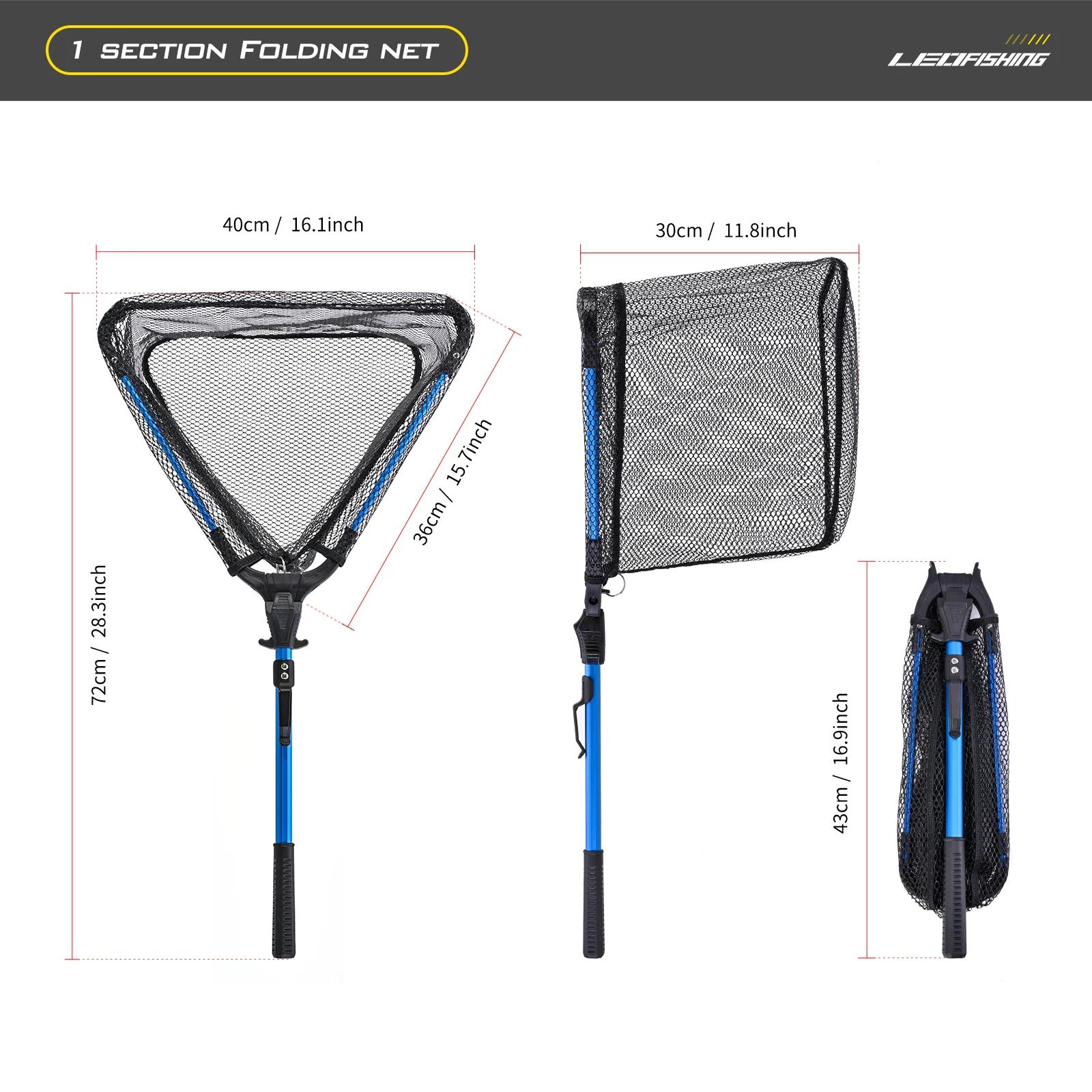 LEOFISHING-Ultralight Pólo Telescópico para Pesca, Dobrável Isca De Pesca, Mão Net, Pólo Telescópico, Acessórios De Pesca, 72cm, 92cm - Image 1