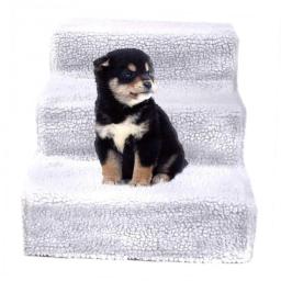 Animais de estimação antiderrapante escalada 3 etapas pano de pelúcia escadas para cães gatos removíveis cama cães escadas escada produtos - Image 6