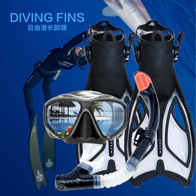 Conjunto de Nadadeiras de Mergulho: Fins Longos, Tubo de Respiração, Máscara de Snorkel e Sapatos para Esportes Aquáticos